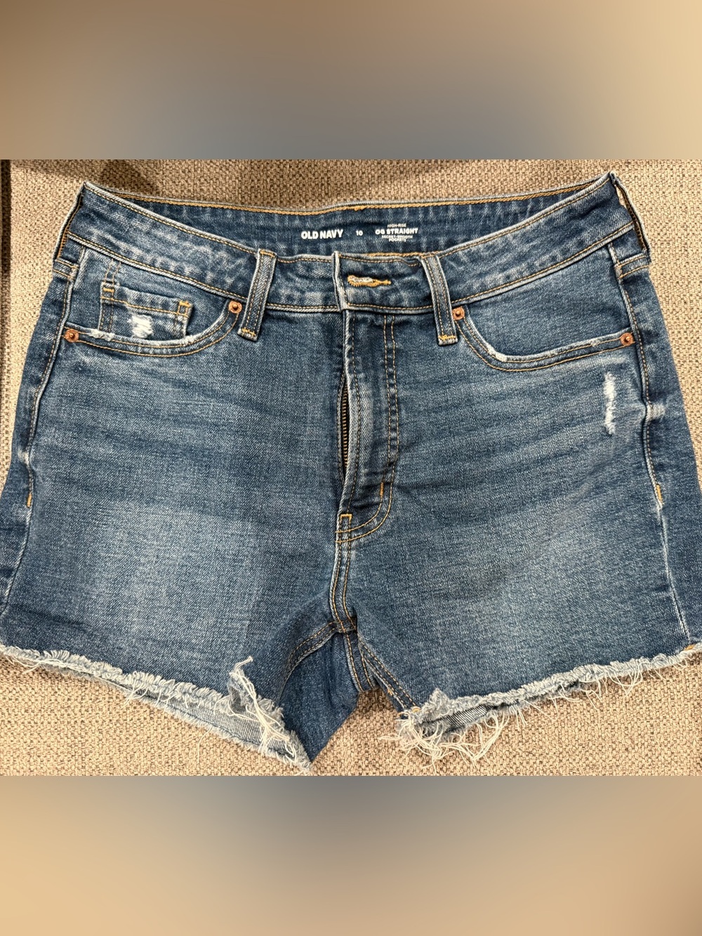 Old Navy Women's Medium Blue Denim Frayed Hem Cutoff Shorts